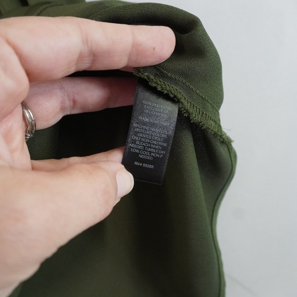 Express Green Tank Top Black Lace Trim V-Neck Sleeveless Blouse XS y2K Going out - Picture 5 of 8